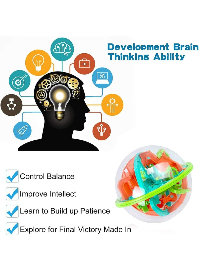 Arabest Maze Ball 3D Puzzle Games Intellect Ball with 100 Challenging Barriers 3D Educational Toys that can Develop Children's Brains 3D Puzzle Toys Magical Maze Ball Brain Teasers Puzzle Games (12cm/4.72'') - Image 2