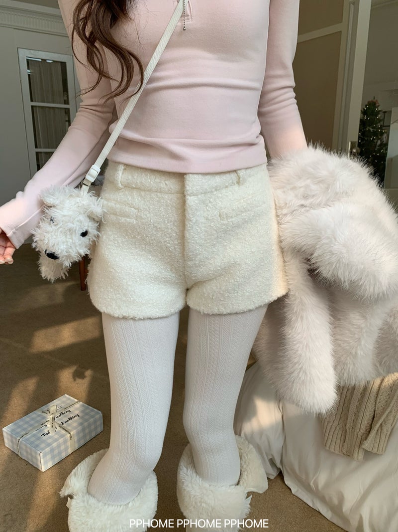 PPHOME homemade~ Master of style, wool lamb suit pants shorts boots pants straight woolen autumn and winter casual pants - Image 2