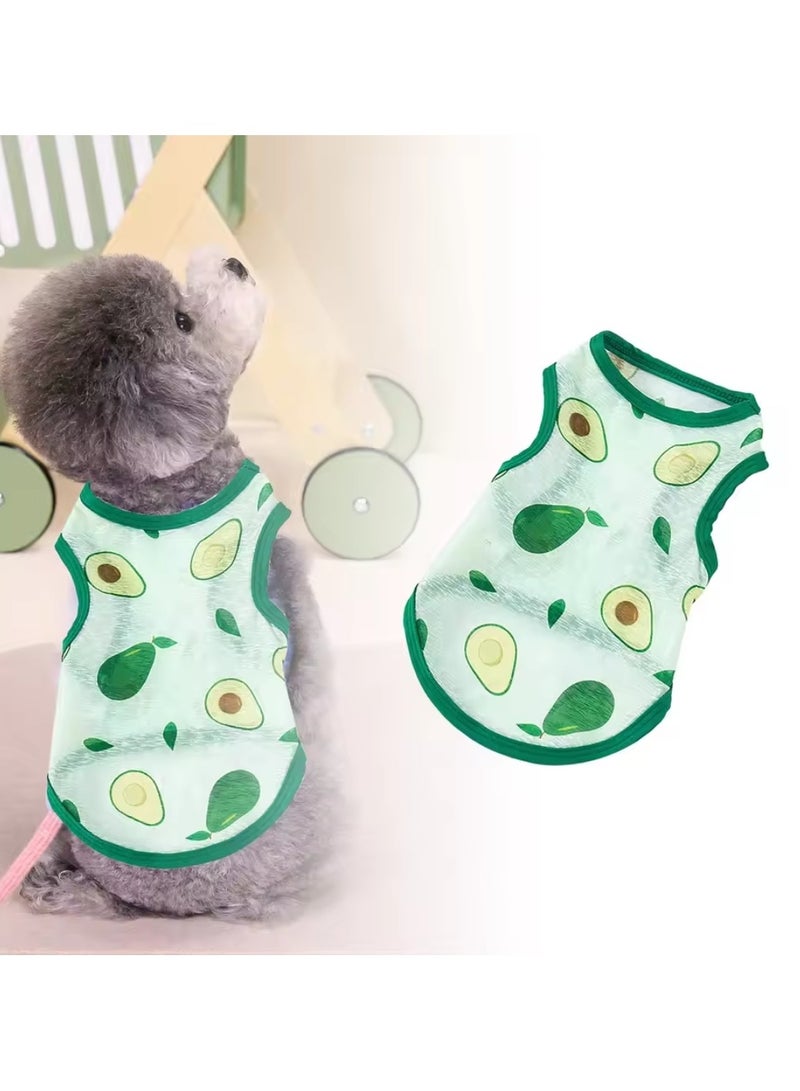 A.M Dog Clothes, Pet Clothes, Summer Thin Vest Style Cute Fruit Clothes, Cat Clothes, Breathable, Soft, For Small and Medium Dogs, Prevents Shedding, For Photography, Loungewear, Walking Outing Wear - Image 1