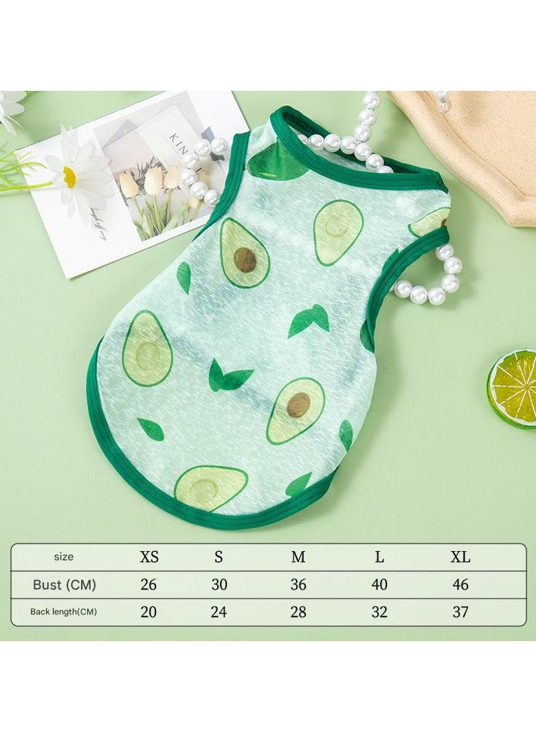A.M Dog Clothes, Pet Clothes, Summer Thin Vest Style Cute Fruit Clothes, Cat Clothes, Breathable, Soft, For Small and Medium Dogs, Prevents Shedding, For Photography, Loungewear, Walking Outing Wear - Image 2