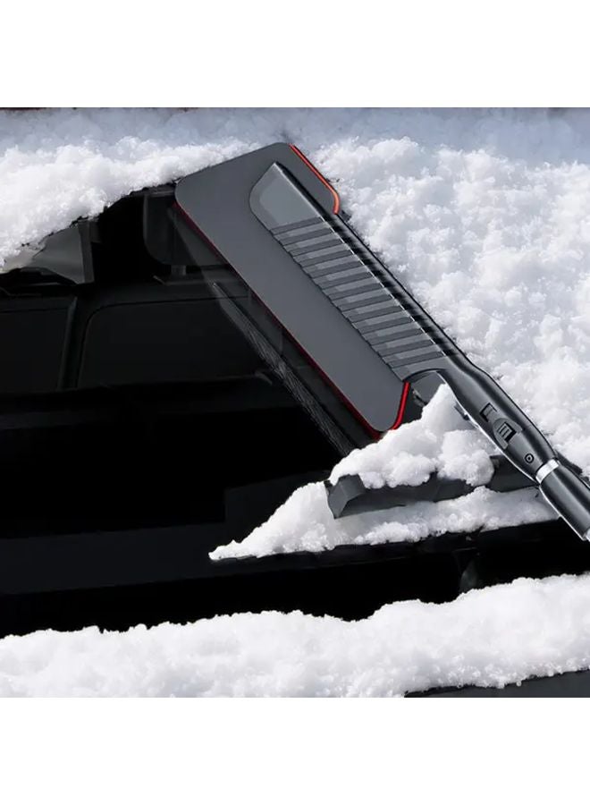 Black Red Telescopic Car Snow Shovel with Ice Scraper and Snow Brush Heavy Duty Manual Snow Remover - Image 5