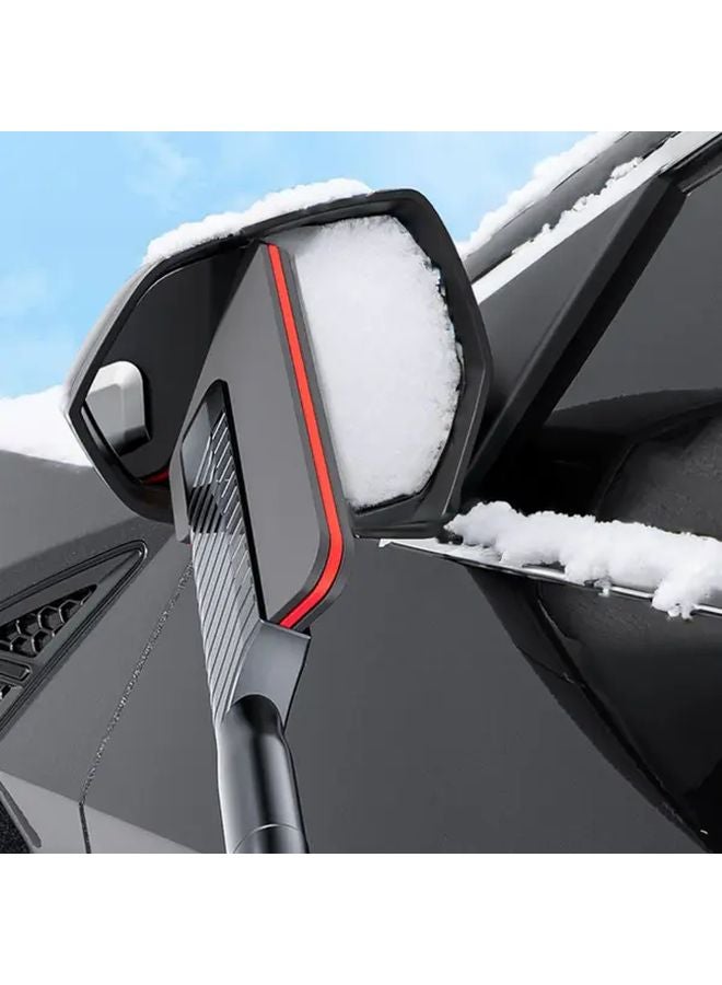 Black Red Telescopic Car Snow Shovel with Ice Scraper and Snow Brush Heavy Duty Manual Snow Remover - Image 4