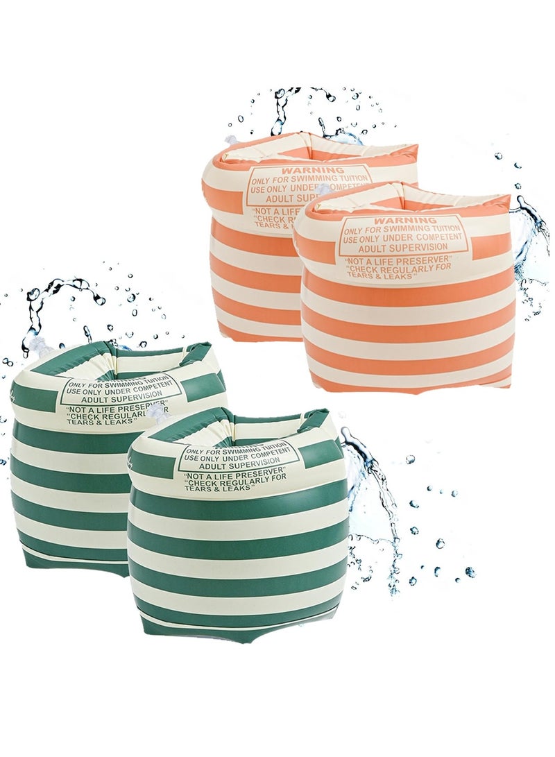 SYOSI Arm Floaties Inflatable Swim Arm Bands, Floater Sleeves Swimming Arm Rings for Kids Toddlers and Adults (4Pcs) - Image 1