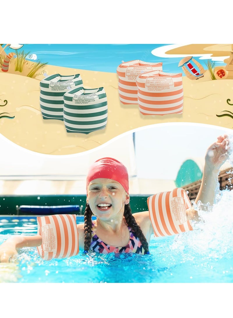 SYOSI Arm Floaties Inflatable Swim Arm Bands, Floater Sleeves Swimming Arm Rings for Kids Toddlers and Adults (4Pcs) - Image 2