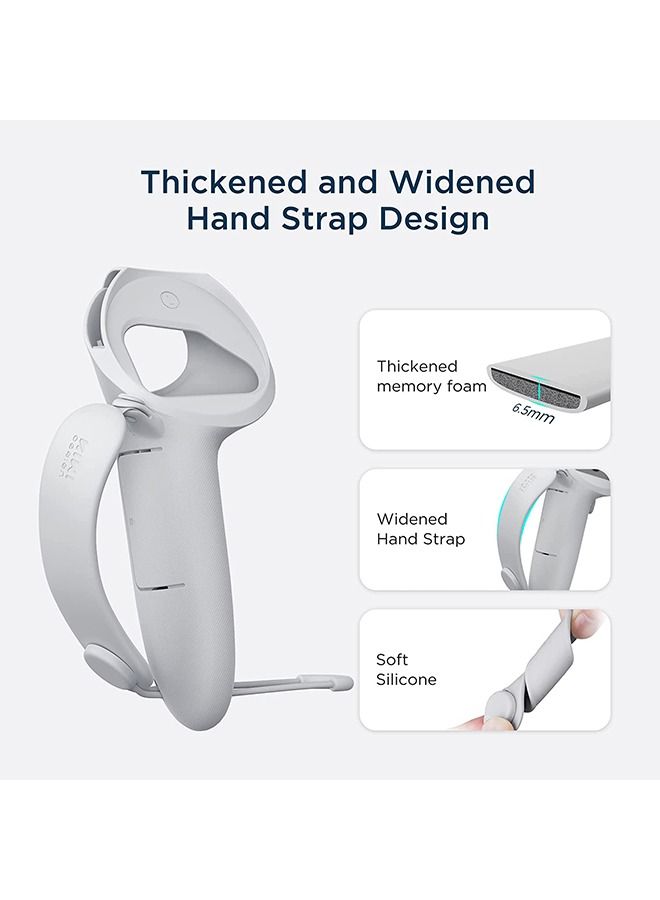 KIWI design Controller Grips Cover with Battery Opening Adjustable with Knuckle Straps Suitable for Large Hands Compatible with META Quest 2 - Image 4