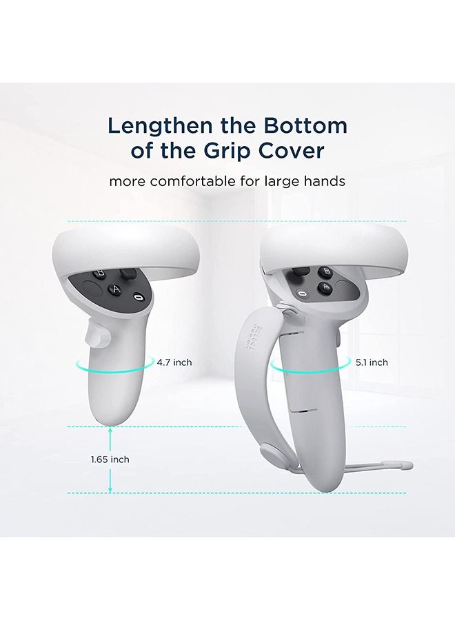 KIWI design Controller Grips Cover with Battery Opening Adjustable with Knuckle Straps Suitable for Large Hands Compatible with META Quest 2 - Image 2