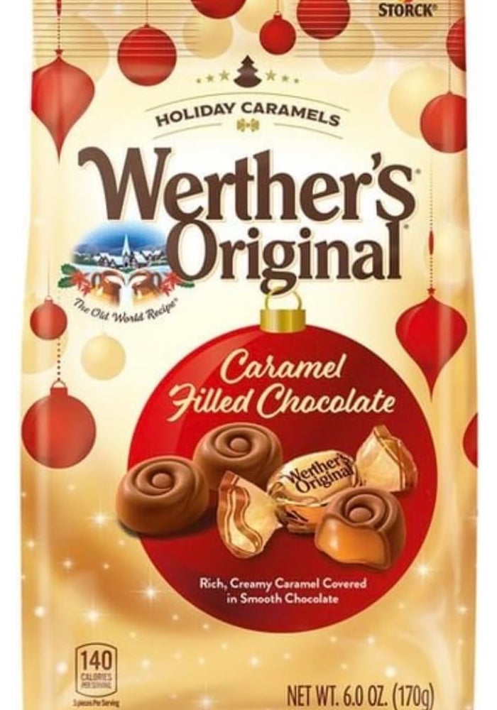 Storck Werther's Original Caramel Filled Chocolate Holiday Caramels, 6 Oz - Image 1