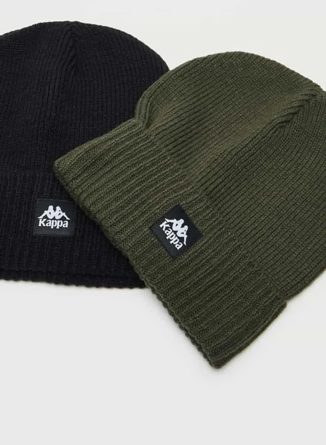 Kappa Set of 2 - Kappa Logo Applique Beanie Cap