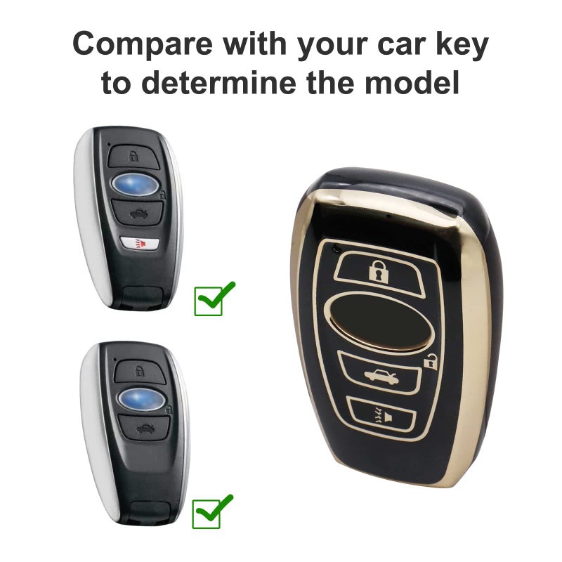 Elegananccy for Subaru Key Fob Cover, Soft Full Protection Key Case Shell with Keychain Compatible with Ascent BRZ Crosstrek Forester Impreza Legacy Outback WRX STI (Black) - Image 2