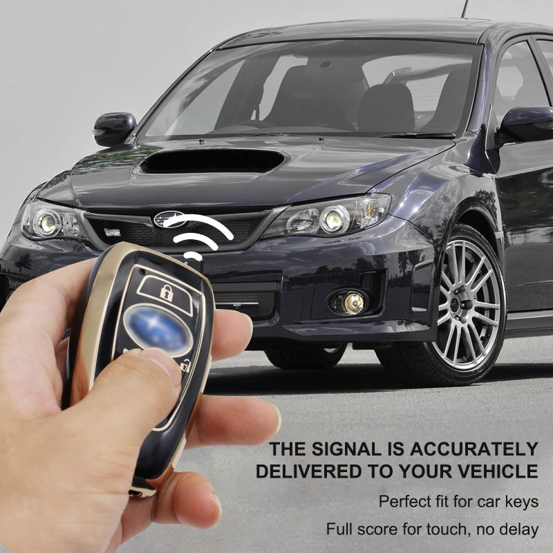 Elegananccy for Subaru Key Fob Cover, Soft Full Protection Key Case Shell with Keychain Compatible with Ascent BRZ Crosstrek Forester Impreza Legacy Outback WRX STI (Black) - Image 5