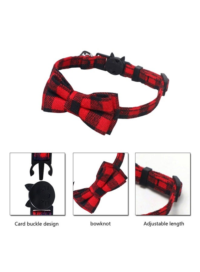 Loquat 3 Pack Cat Collar Breakaway with Cute Bow Tie and Bell for Pet Kitten Cats and Small Dogs with Breakaway Buckle Safety Adjustable from 20-27cm Plaid - Image 3