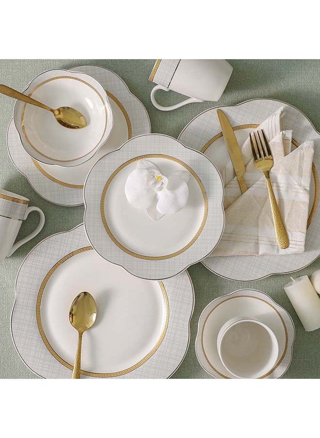 DANUBE HOME - Angelika 16-Piece Golden Decal New Bone China Dinner Set-Serves 4 - Image 1
