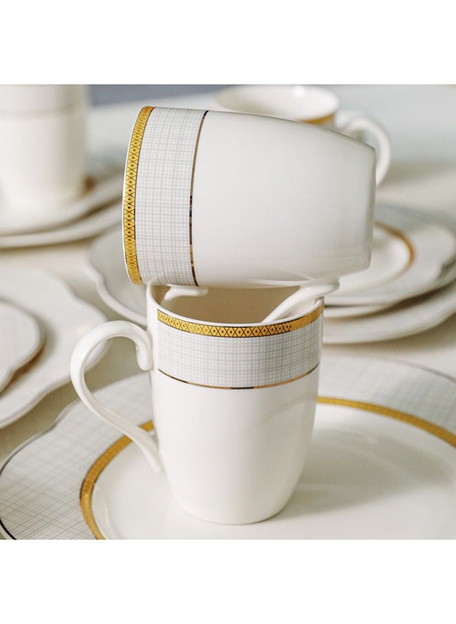 DANUBE HOME - Angelika 16-Piece Golden Decal New Bone China Dinner Set-Serves 4 - Image 1