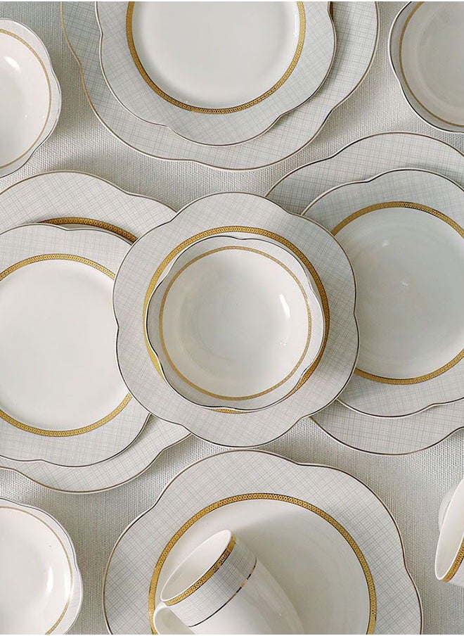 DANUBE HOME - Angelika 16-Piece Golden Decal New Bone China Dinner Set-Serves 4 - Image 1