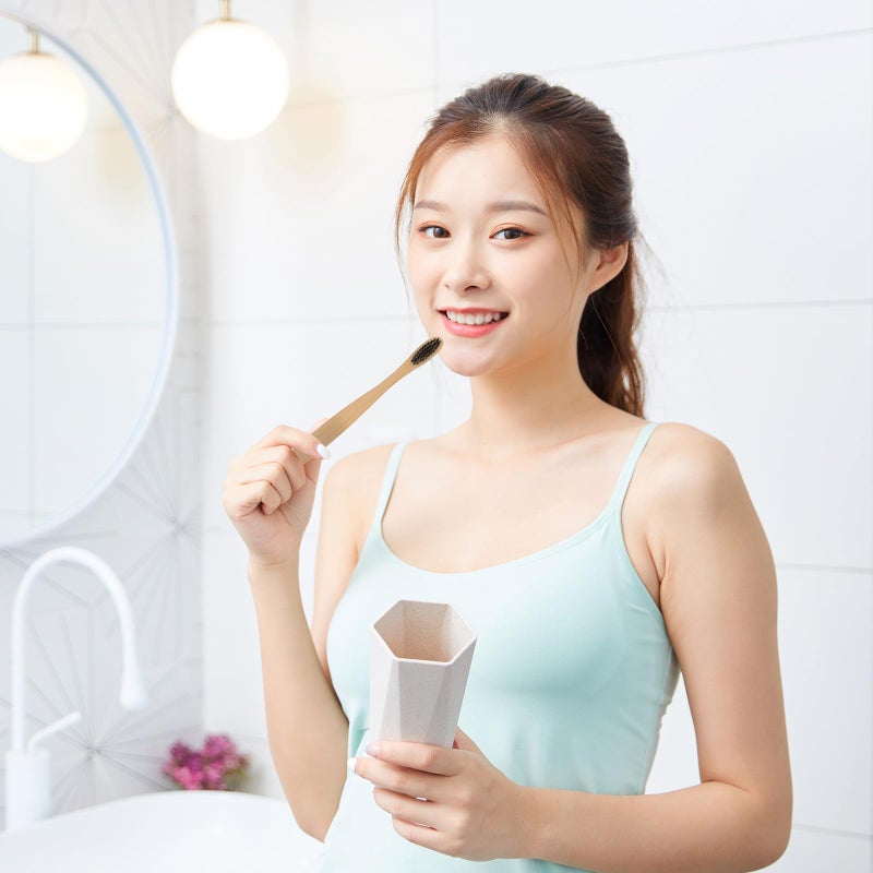 Charcoal Toothbrushes For Adults Soft Natural Bristles Wooden Handles 10 Pack - Image 5