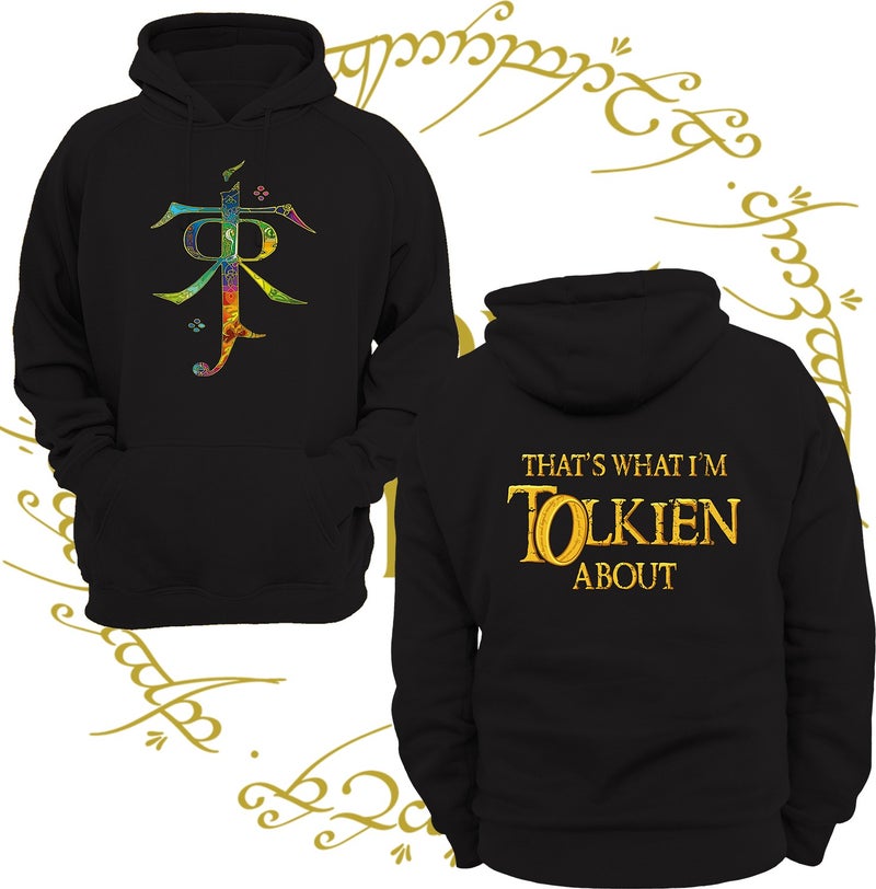Remonz Lord of the Rings Tolkien 3 Yarn Raised, Polar Fleece Inside, Very Thick, 100% Cotton Hoodie - Image 1