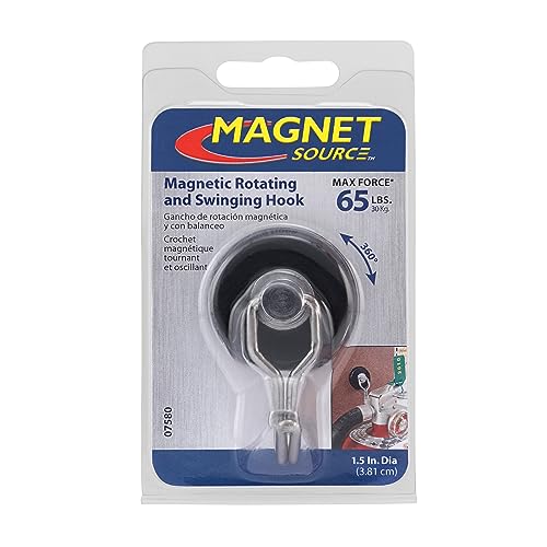 Master Magnetics 7580 Magnetic Hook Organizer Rotating Swing Hook 65 Pound Pull Force 1.47Diameter 0.54Thick Black - Image 3