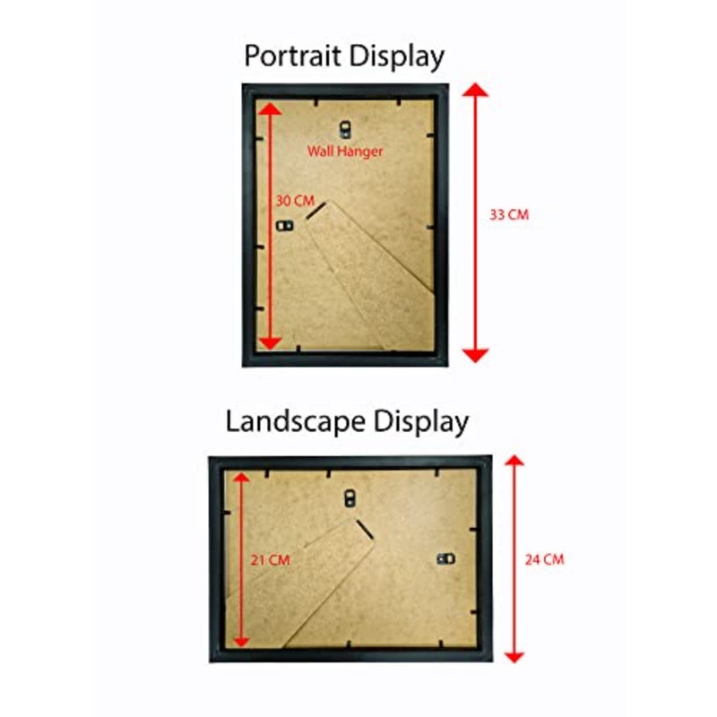 إطارات صور مقاس A4 باللون الفضي، إطارات جدارية للصور والمستندات مقاس 21 × 29.7 سم، حزمة من إطارين للشهادات أفقيًا أو رأسيًا فضي - Image 4