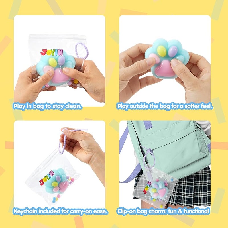 JOYIN Cat Paw Taba Squishy Toys, Pack of 4 - Image 3
