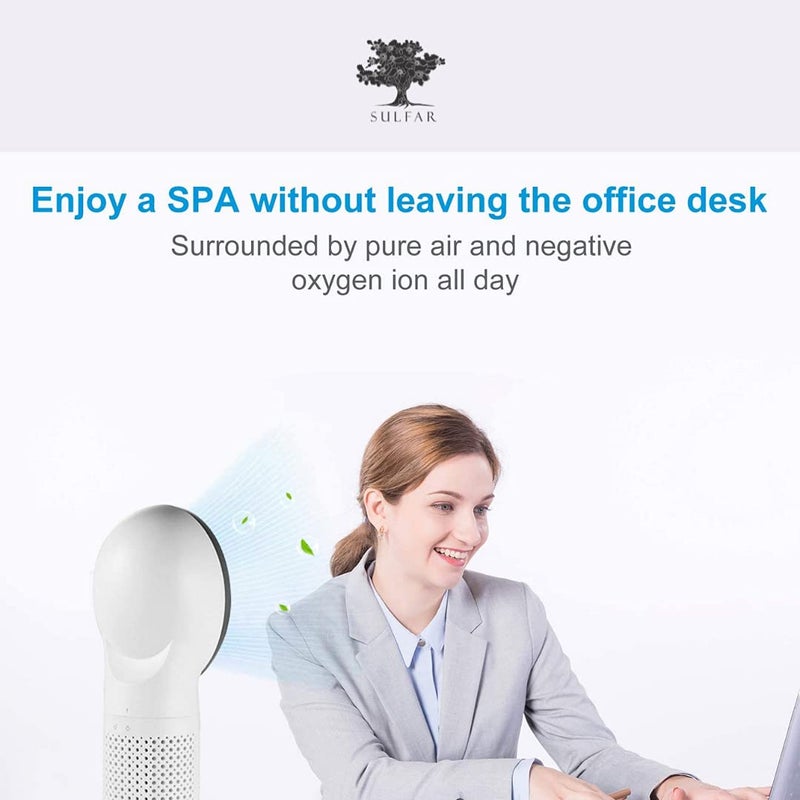Sulfar SULF002 Home Desktop Air Purifier Negative Ioniser USB Portable with Night Light Portable Air Cleaner with True HEPA Filter Odor Allergies Eliminator for Smoke Dust Home Office and Pets - Image 4