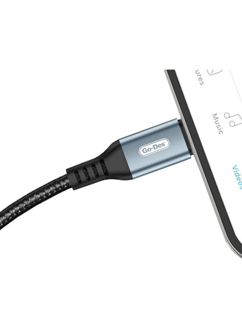 GO-DES Go Des GD-UC595 Bionic Terminal Design PD 20W Lightning to Type-C u0026 Lightning to USB-A Cable - Image 3