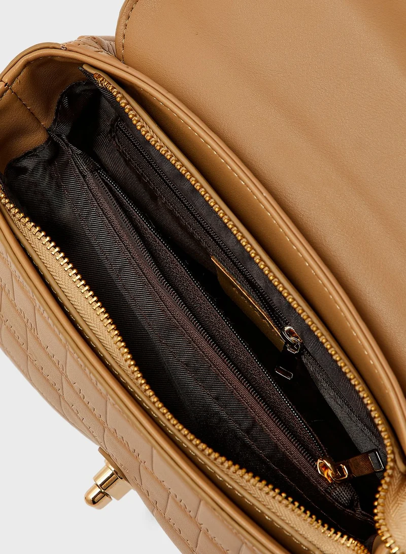 Khizana Patent Croc Effect Satchel Bag
