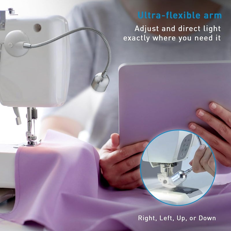 Daylight Company Sewing Machine Lamp, Professional Led Light, Fits Most Machines, Bright Led Lamp, Chrome,3.5*2.3*25cm [Energy Class A+] - Image 4