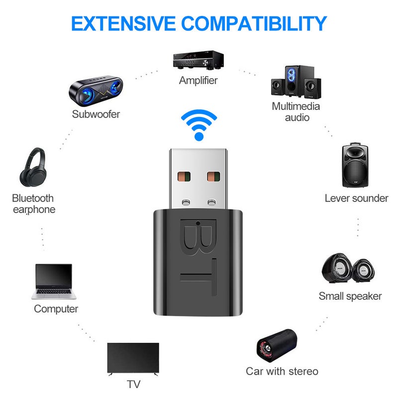 Usb Bluetooth Receiver Speaker Sound Amplifier Aux Audio I Car Wireless Stereo Bluetooth Stick Adapter 5.0 - Image 4