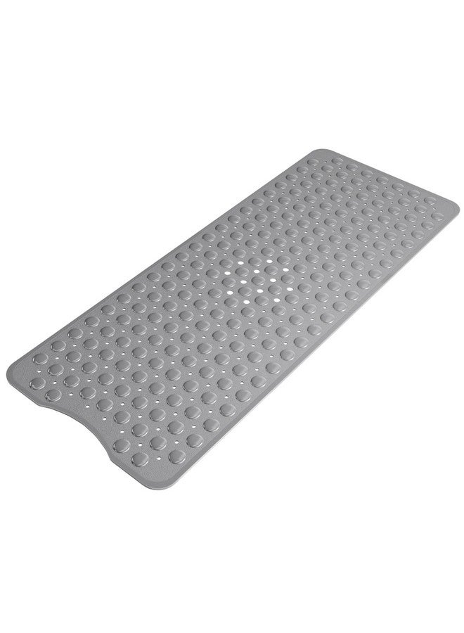 AmazerBath Shower Mat Non Slip 40 x 16 Inches, Shower Stall Mats with Suction Cups and Drain Holes, Non Slip Bath Mat for Tub for Elderly & Kids, Grey - Image 1