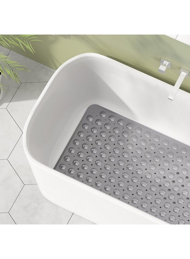 AmazerBath Shower Mat Non Slip 40 x 16 Inches, Shower Stall Mats with Suction Cups and Drain Holes, Non Slip Bath Mat for Tub for Elderly & Kids, Grey - Image 3