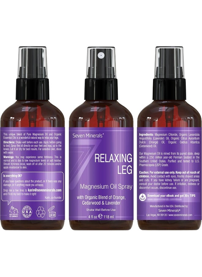 Seven Minerals - Seven Minerals Natural Restless Leg Syndrome Treatment & Cramp Pain Relief Powerful Magnesium Oil Blend with Organic Oils - Image 1