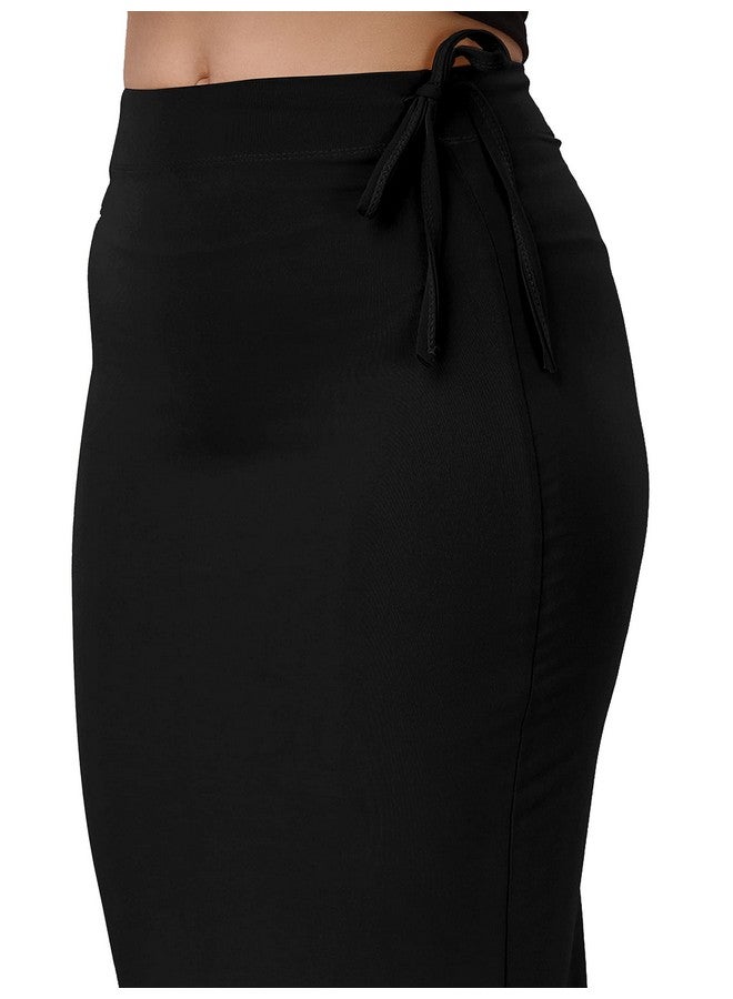 Mehrang Stretchable Saree Shapewear Petticoat for Women, Cotton Blended,Petticoat,Skirts for Women,Shape Wear Dress for Saree Black - Image 5