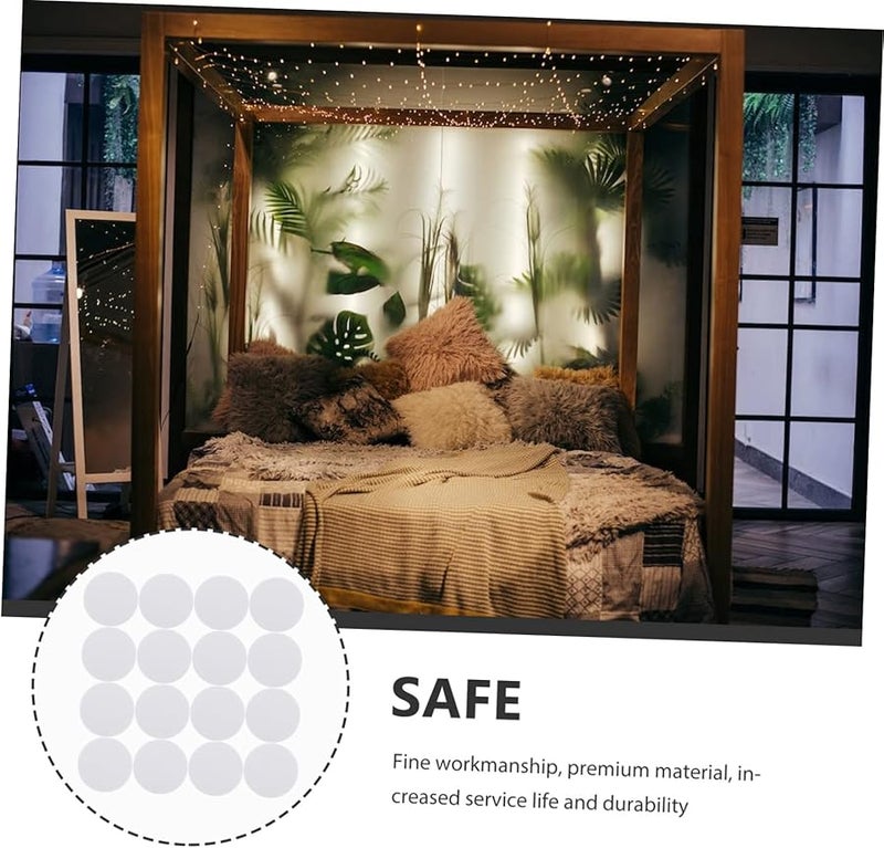 30Pcs White Round Non Slip Rug Fixing Patches Double Sided Adhesive Carpet Pads - Image 4