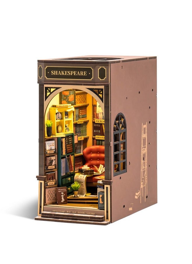 RoWood Book Nookdiy Book Nook Kits For Adults3D Wooden Puzzle Bookend Miniature Kitbookshelf Insert Decor Alleywood Craft Hobbies For Womenmenbirthday Bookstore  - Image 1