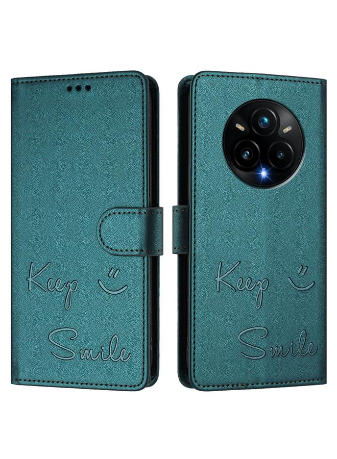 اس-توب جراب لهاتف Realme 14 Pro+ 5G جراب هاتف جلدي بنقش ابتسامة بتقنية RFID - Image 2