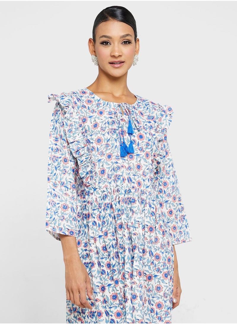 ARABIAN CLOSET - Printed Tiered Jalabiya - Image 1