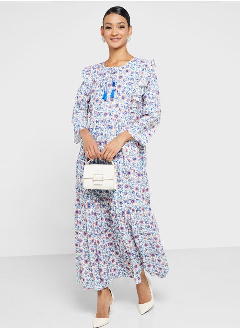 Printed Tiered Jalabiya