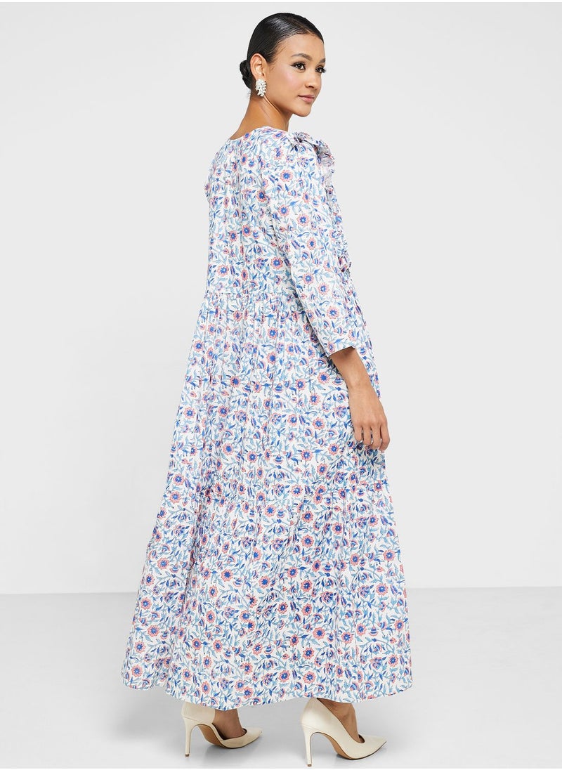 ARABIAN CLOSET - Printed Tiered Jalabiya - Image 1