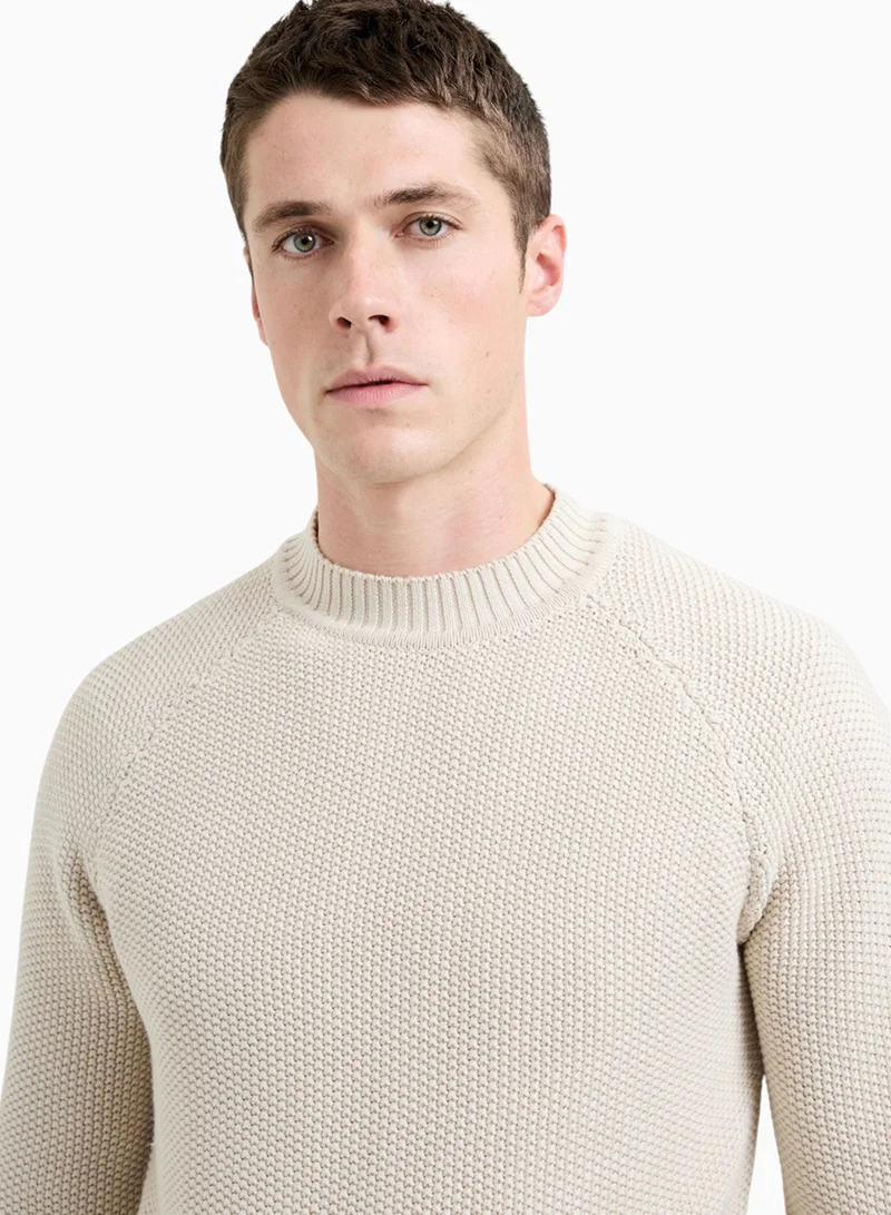 فرنش كونكشن Crew Neck Prul Stitch With Special High Neck