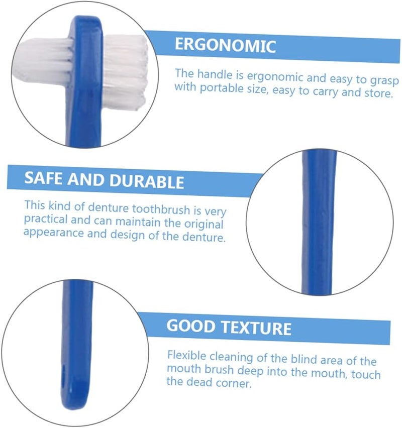 مجموعة فرشاة أسنان طقم الأسنان المكونة من قطعتين مع حقيبة سفر للعناية الفعالة بتنظيف طقم الأسنان - Image 4