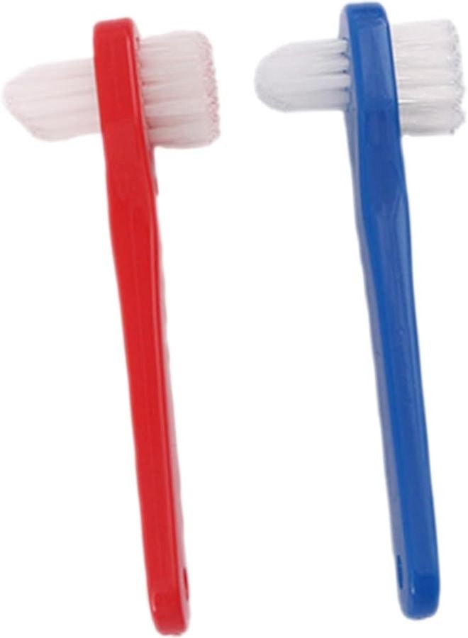 مجموعة فرشاة أسنان طقم الأسنان المكونة من قطعتين مع حقيبة سفر للعناية الفعالة بتنظيف طقم الأسنان - Image 2