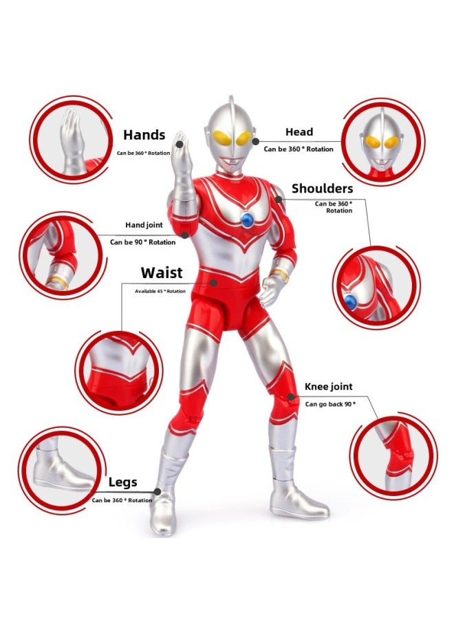 Generic - Jinjiang Genuine 14-joint Movable Ultraman Five Brothers Model With Cloak Children Ultraman Toy UT5500-Color:UT5500D Ace Ultraman 25cm - Image 1