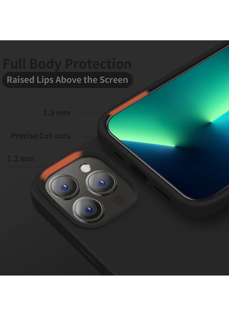 حافظة آيفون 13 برو 6.1 بوصة حافظة سيليكون واقية حافظة سيليكون ناعمة مع بطانة ميكروفايبر ناعمة، مضادة للخدش، غطاء رقيق لهاتف آيفون 13 برو (أسود) - Image 3