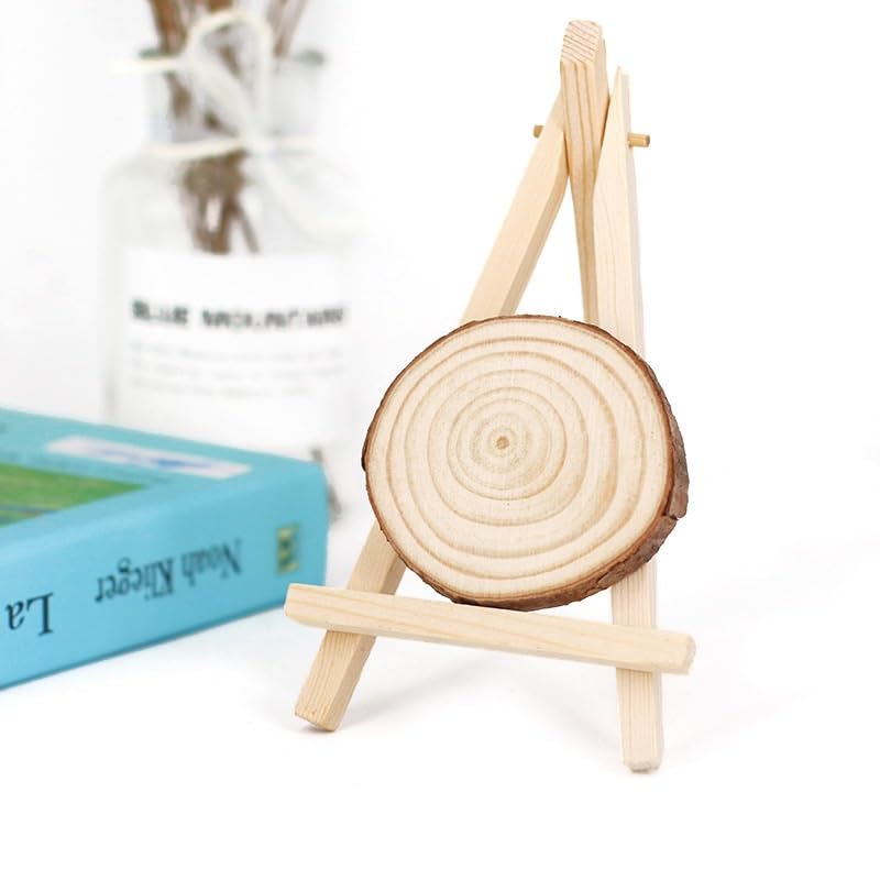 KRYTONE ®6 Inch Natural Wooden Mini Easel Stand Artist Easel Wood Artist Triangle Cards Stand Tripod Small for Display Tabletop Canvas Stand for Painting Arts Crafts Easels for Display Card Photo (25) - Image 4