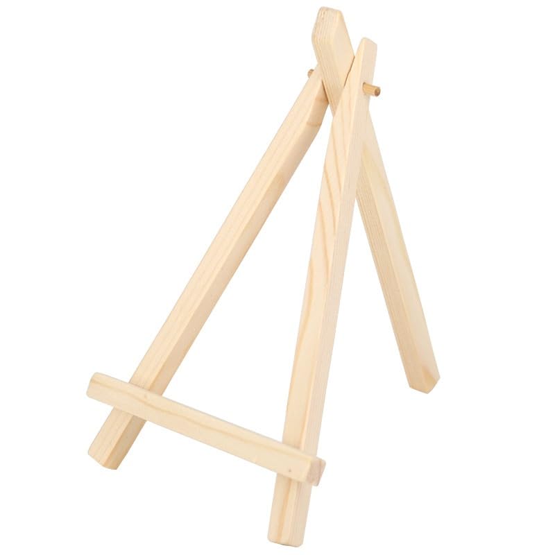 KRYTONE ®6 Inch Natural Wooden Mini Easel Stand Artist Easel Wood Artist Triangle Cards Stand Tripod Small for Display Tabletop Canvas Stand for Painting Arts Crafts Easels for Display Card Photo (25) - Image 2