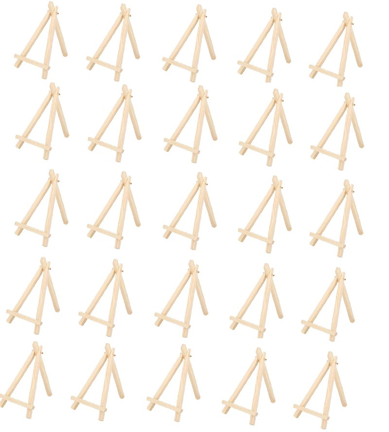 KRYTONE ®6 Inch Natural Wooden Mini Easel Stand Artist Easel Wood Artist Triangle Cards Stand Tripod Small for Display Tabletop Canvas Stand for Painting Arts Crafts Easels for Display Card Photo (25) - Image 1