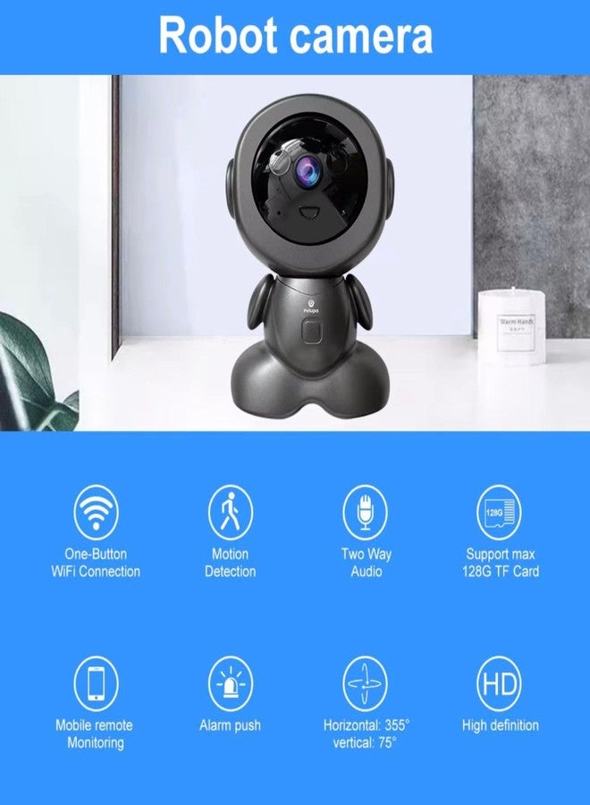 Pelupa كاميرا مراقبة روبوتية Pelupa MP HD WiFi | رؤية بانورامية 360 درجة | رؤية ليلية ملونة | كشف الحركة بالذكاء الاصطناعي | اتصال صوتي ثنائي الاتجاه | مشاهدة عن بُعد عبر الهاتف المحمول | مراقبة أمنية داخلية - Image 2