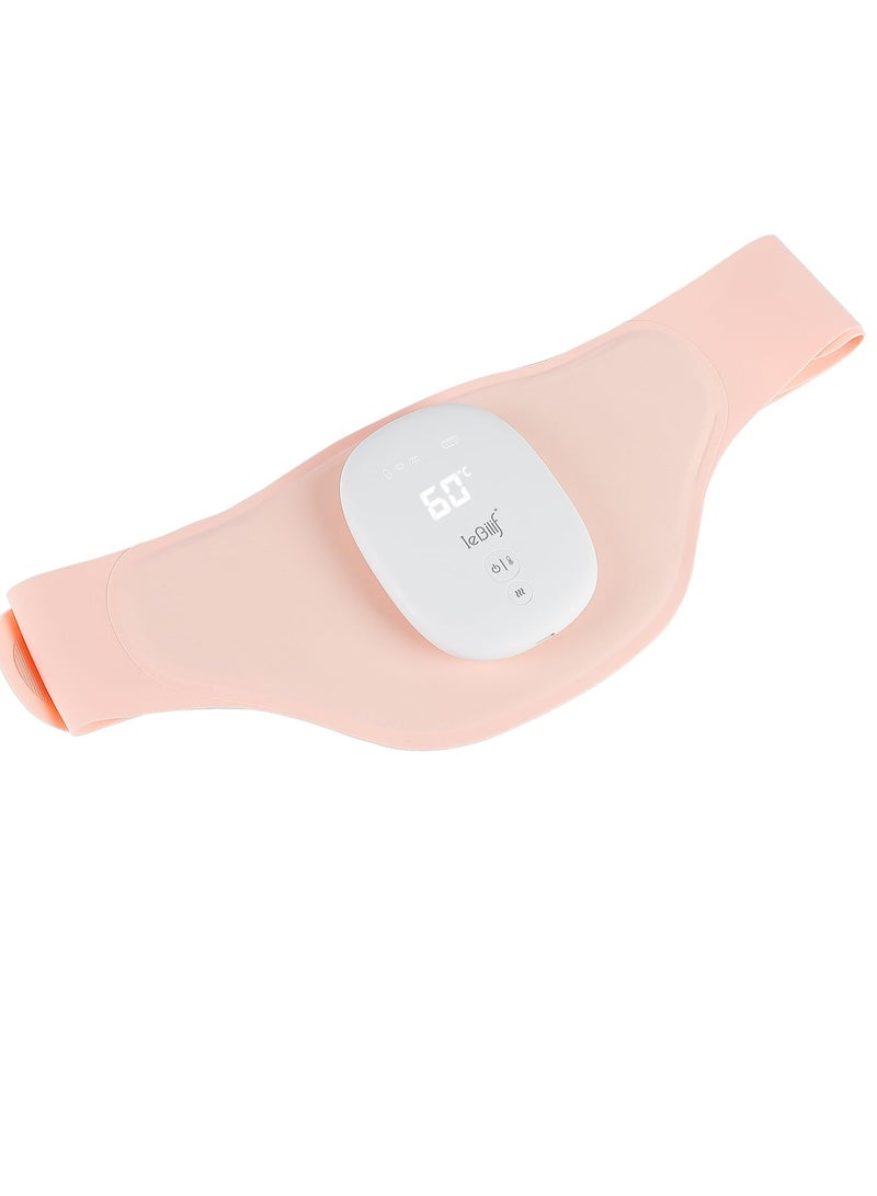 Excefore Portable Cordless Heating Pad, Electric Waist Belt Device, with Larger Heat Area, Fast Heating, with 5 Heat Levels and 3 Massage Modes, Back or Belly Heating Pad for Women and Girl (Lycra-Pink) - Image 2