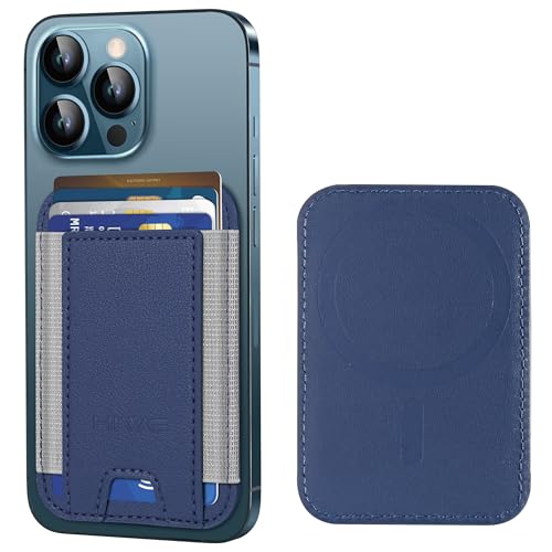 HiWe for MagSafe Wallet, Strongest Magnetic Wallet for iPhone 17/16/15/14/13/12 Series, 7 Cards Holder, Leather Minimalist Slim RFID, 1 Slot, Navy Blue - Image 1