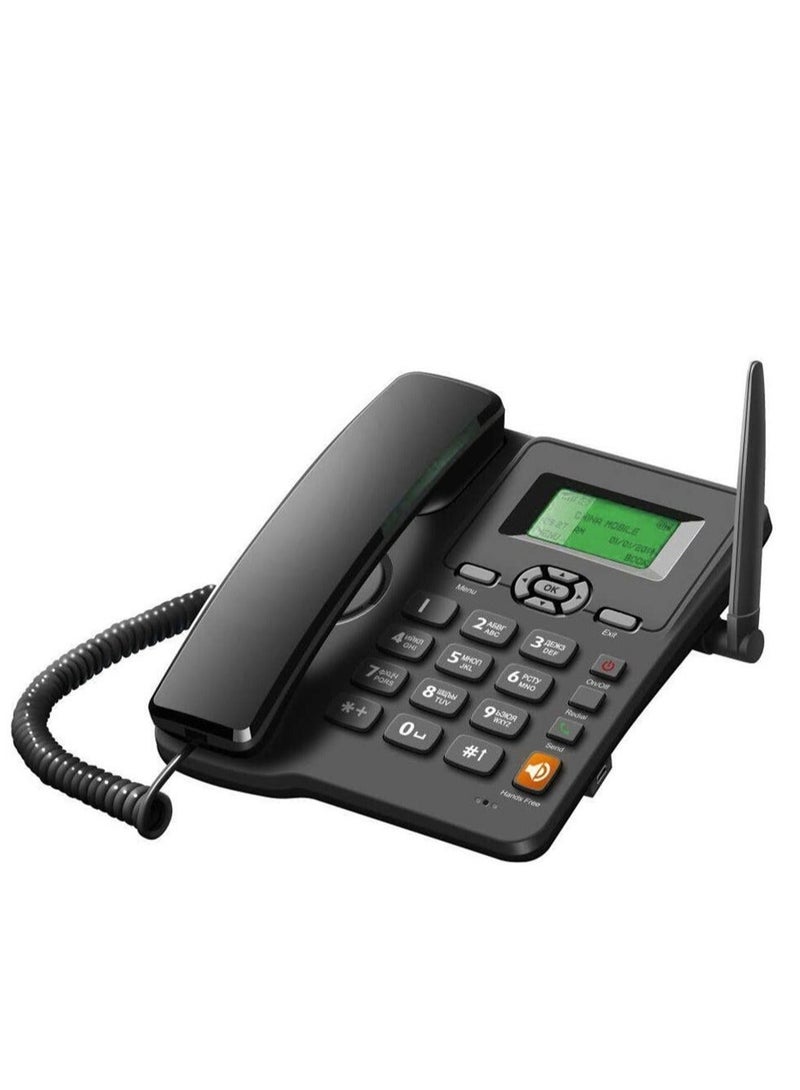 Captaintech SIM-Card Telephone Cordless Wireless GSM Desk Desktop Fixed with Number Big Button Display for Office Front  Home, Hotel, Seniors Support - Image 1